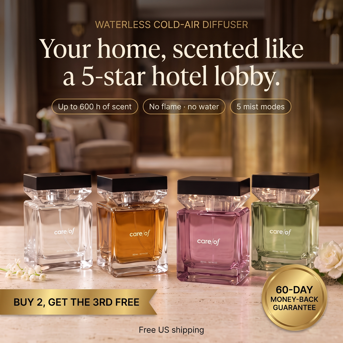 Care/of Luxury Scent Mist Diffuser: your home, scented like a 5-star hotel lobby